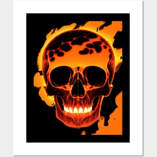 skull with lava Posters and Art